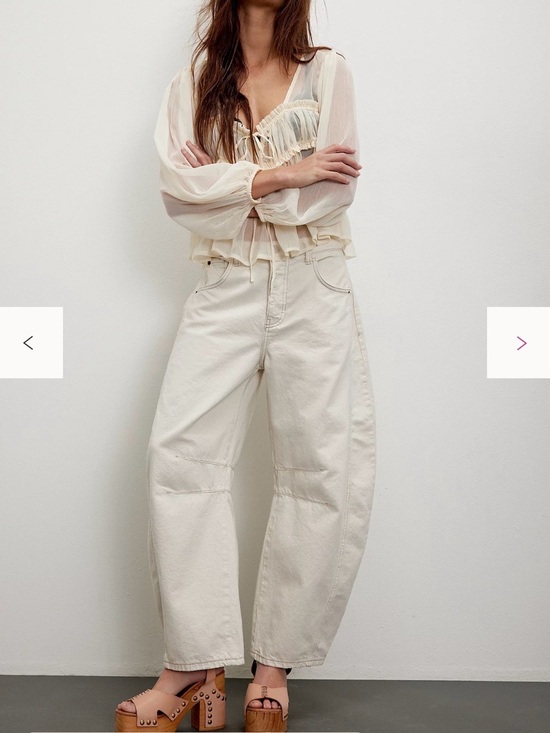 Free People Denim - Free People We The Free Good Luck Mid-Rise Barrel Jeans 31 Color: Milk NWT